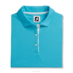 água L6VB2946 Aqua prodry interlock camisa sem mangas com gola própria feminina Footjoy