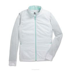 água-marinha branca L6VB2576 colete reversível com isolamento branco-água-marinha feminino - estilo da temporada anterior Footjoy