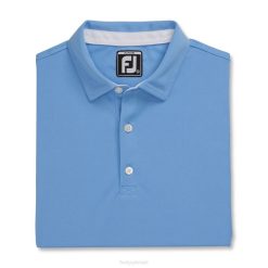 azul claro L6VB2821 colarinho auto piquê maciço júnior azul claro Footjoy