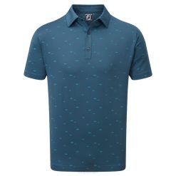 azul L6VB114 cardume de peixes azul estampado lisle Footjoy