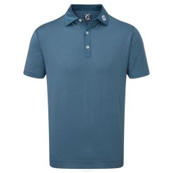 Branco azulado L6VB110 lisle com estampa de pontos de diamante azul e branco Footjoy