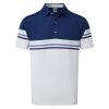 Branco azulado L6VB497 bloco de cor piquê stretch azul e branco Footjoy