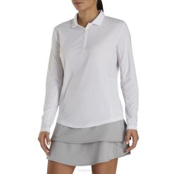 branco L6VB2940 camisa de proteção solar manga longa feminina branca Footjoy
