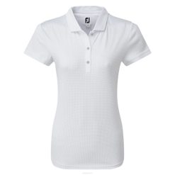 branco L6VB733 camisa lisle feminina sem mangas com gola branca Footjoy