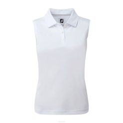 branco L6VB765 interlock sem mangas sólido feminino branco Footjoy