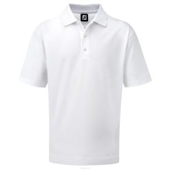 branco L6VB973 gola de malha sólida em piquê stretch branco Footjoy