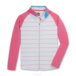 branco-quente rosa-água L6VB2236 faixa com zíper completo camada intermediária júnior menina branco-quente rosa-aqua Footjoy
