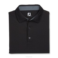 cinza escuro L6VB1840 stretch lisle dot print auto colarinho preto-cinza Footjoy