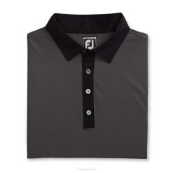 cinza escuro L6VB1867 ajuste atlético lisle gola auto ponta a ponta preto-cinza Footjoy