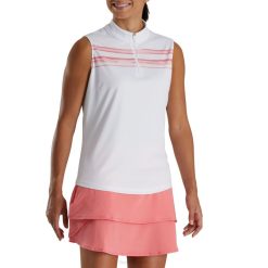 coral branco-brilhante L6VB2383 bloco aquarela sem mangas feminino branco-coral brilhante Footjoy