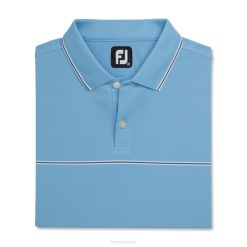 crepúsculo azul L6VB1835 gola em malha piquê stretch azul crepúsculo com pequenos detalhes Footjoy