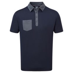 marinha L6VB136 acabamento tonal sólido com bolso lisle marinho Footjoy