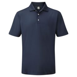marinha L6VB159 gola de malha sólida em piquê elástico azul marinho Footjoy