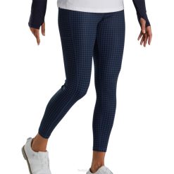 marinha L6VB2448 legging feminina com estampa houndstooth marinho Footjoy
