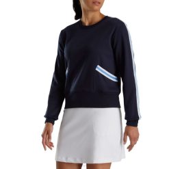 marinha L6VB2469 moletom feminino com gola redonda marinho Footjoy