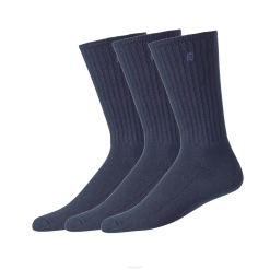 marinha L6VB333 conforto da tripulação pacote de 3 pares azul marinho Footjoy