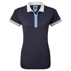 marinha L6VB730 piquê bloqueado feminino azul marinho Footjoy