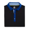 preto L6VB1752 colarinho lisle com estampa espiral sólida preta Footjoy