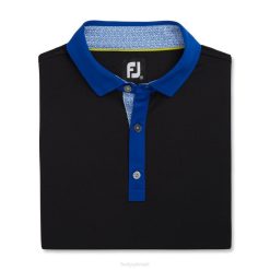 preto L6VB1752 colarinho lisle com estampa espiral sólida preta Footjoy