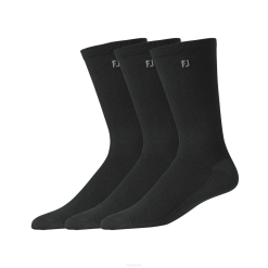 preto L6VB339 Prodry Lightweight Crew Pacote de 3 Pares Preto Footjoy