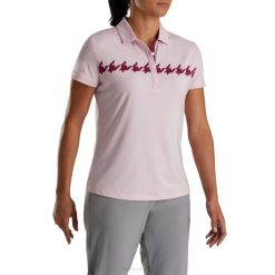 rosa L6VB2372 manga boné estampa houndstooth feminino rosa Footjoy