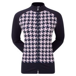 rosa marinho L6VB621 casaco houndstooth feminino de camada média rosa marinho Footjoy