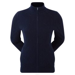 rosa marinho L6VB625 pulôver feminino com zíper completo rosa marinho Footjoy