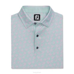 sálvia-lavanda L6VB2838 sálvia-lavanda sombra palma estampa lisle gola própria estilo temporada anterior Footjoy