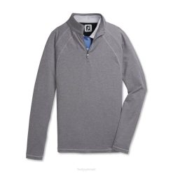 urze cinza L6VB2580 jersey tricotado com zíper quarto camada intermediária feminino estilo temporada anterior cinza mesclado Footjoy