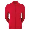 vermelho L6VB1457 pulôver feminino vermelho com zíper completo Footjoy
