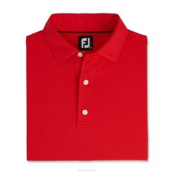 vermelho L6VB1860 gola auto sólida em piquê elástico de desempenho vermelho Footjoy